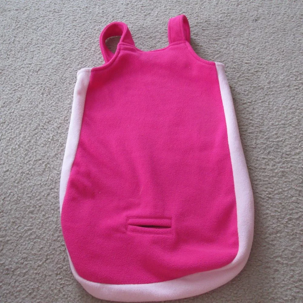 Okie Dokie Fleece Bunting Snowsuit Infant Girls 3-6M Pink Adjustable Straps Bear